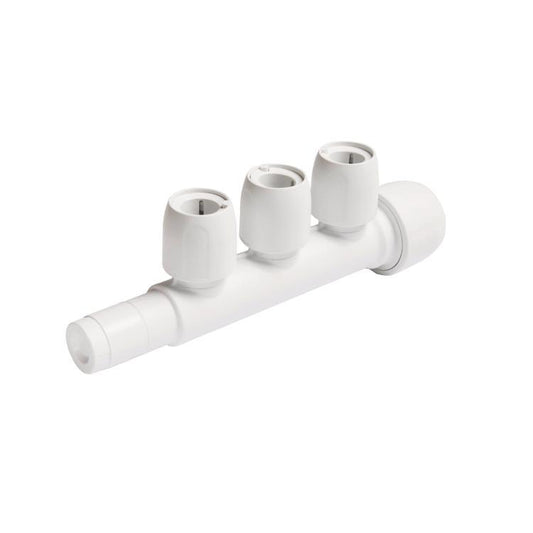 Hep2O Three Port Manifold Push Fit Closed Spigot White 22 x 15mm - HX89/22W