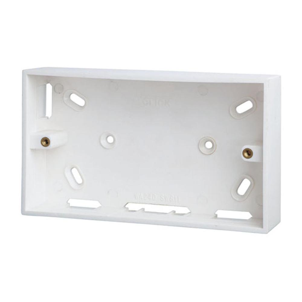 Click Polar 2 Gang 29mm Deep PVC Pattress Box - Trunking