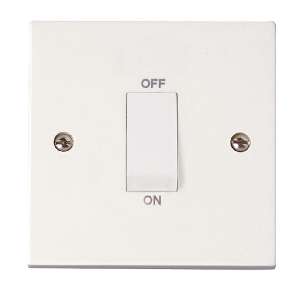 Click Polar 45A 1 Gang Dp Switch with White Rocker