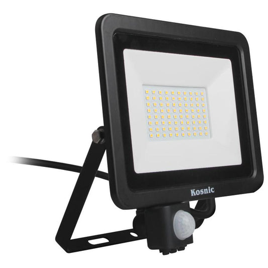 Kosnic KFLDHS10Q465/S-W65-BLK 10W 6500K Eco LED Floodlight with PIR - Black