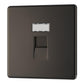 BG FBNRJ451 1 Gang RJ45 Data Outlet Socket with Idc Window - Screwless Flatplate - Black Nickel