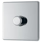 BG FPC81P 400W 1 Gang 2 Way Dimmer - Screwless Flatplate - Polished Chrome