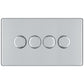 BG FPC84P 400W 4 Gang 2 Way Push Dimmer - Screwless Flatplate - Polished Chrome